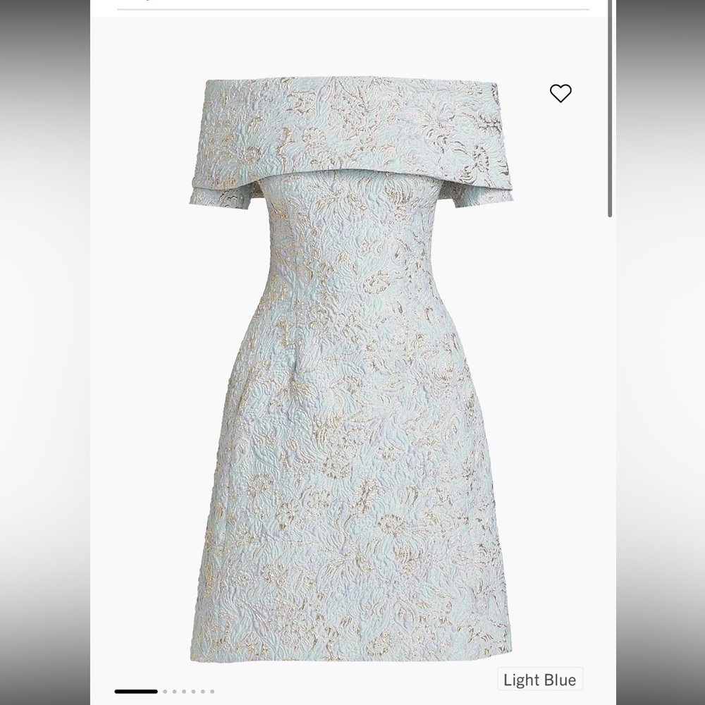 Rickie Freeman for Teri Jon Strapless Metallic Jacquard Cocktail Dress - Picture 3 of 16